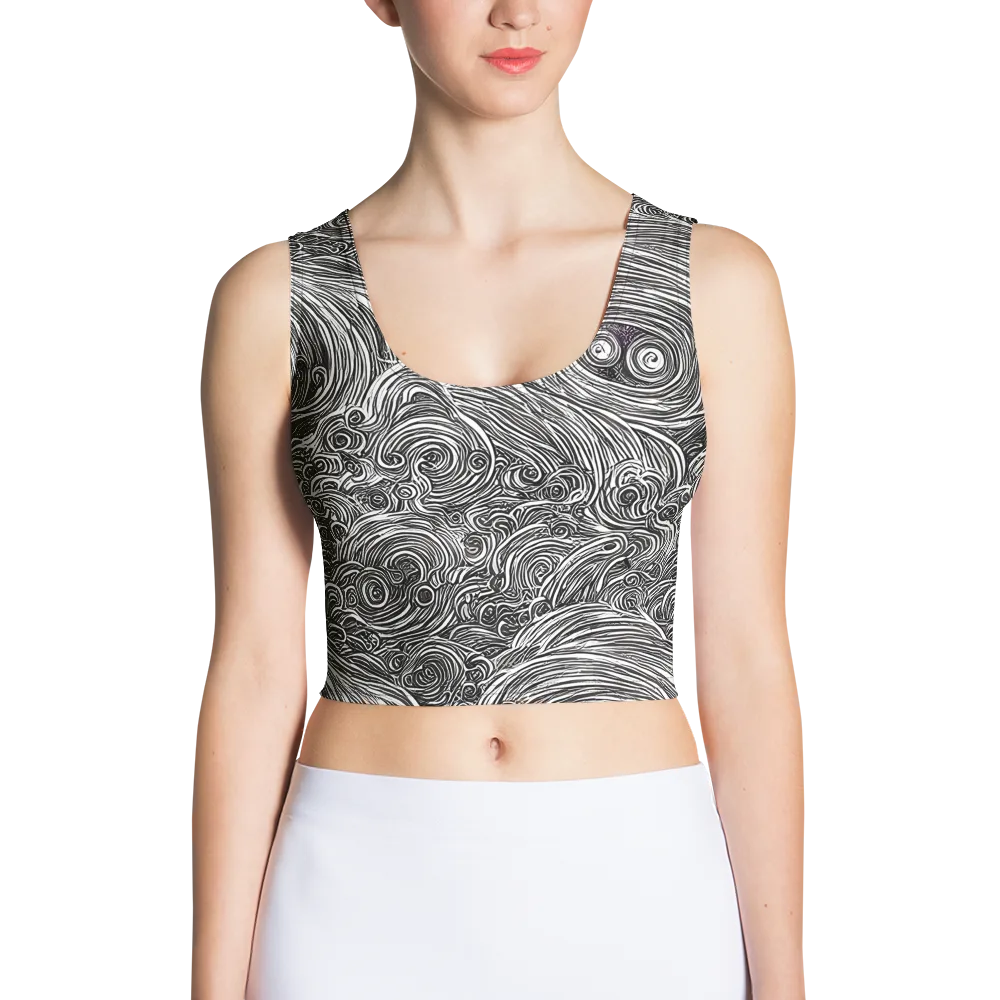 Ink Tide on Crop Top — Front