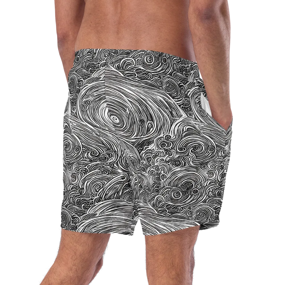 Ink Tide on Swim Trunks — Right Back