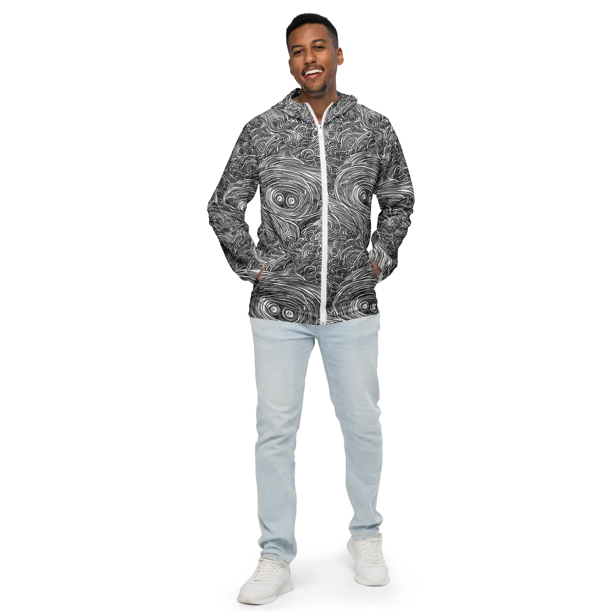 Ink Tide on Men's Windbreaker — Front