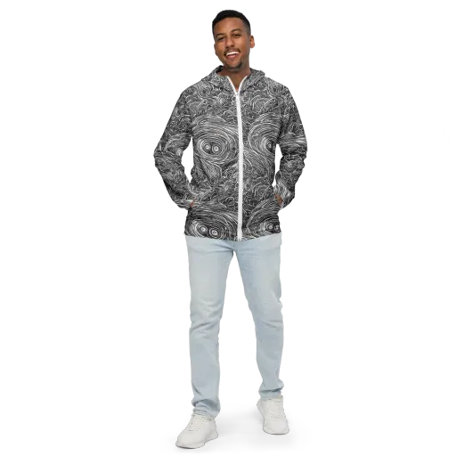 Ink Tide on a Men's Windbreaker