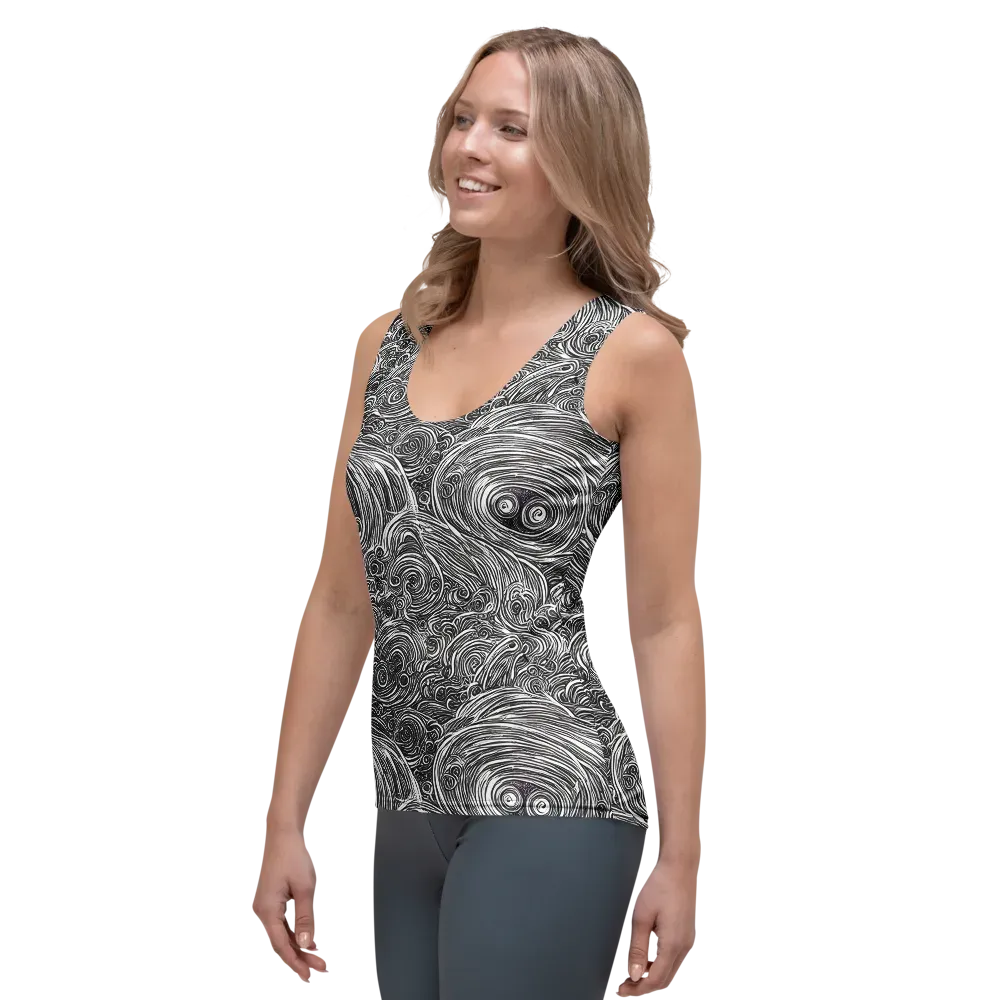 Ink Tide on Women's Tank Top — Left Front