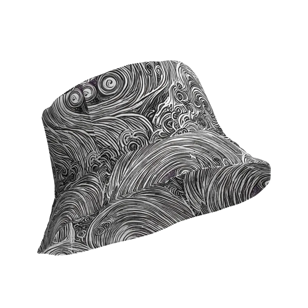 Ink Tide on Reversible Bucket Hat — Product details Outside