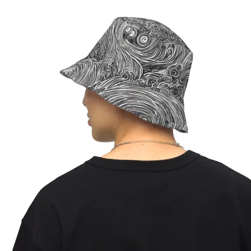 Ink Tide on a Reversible Bucket Hat