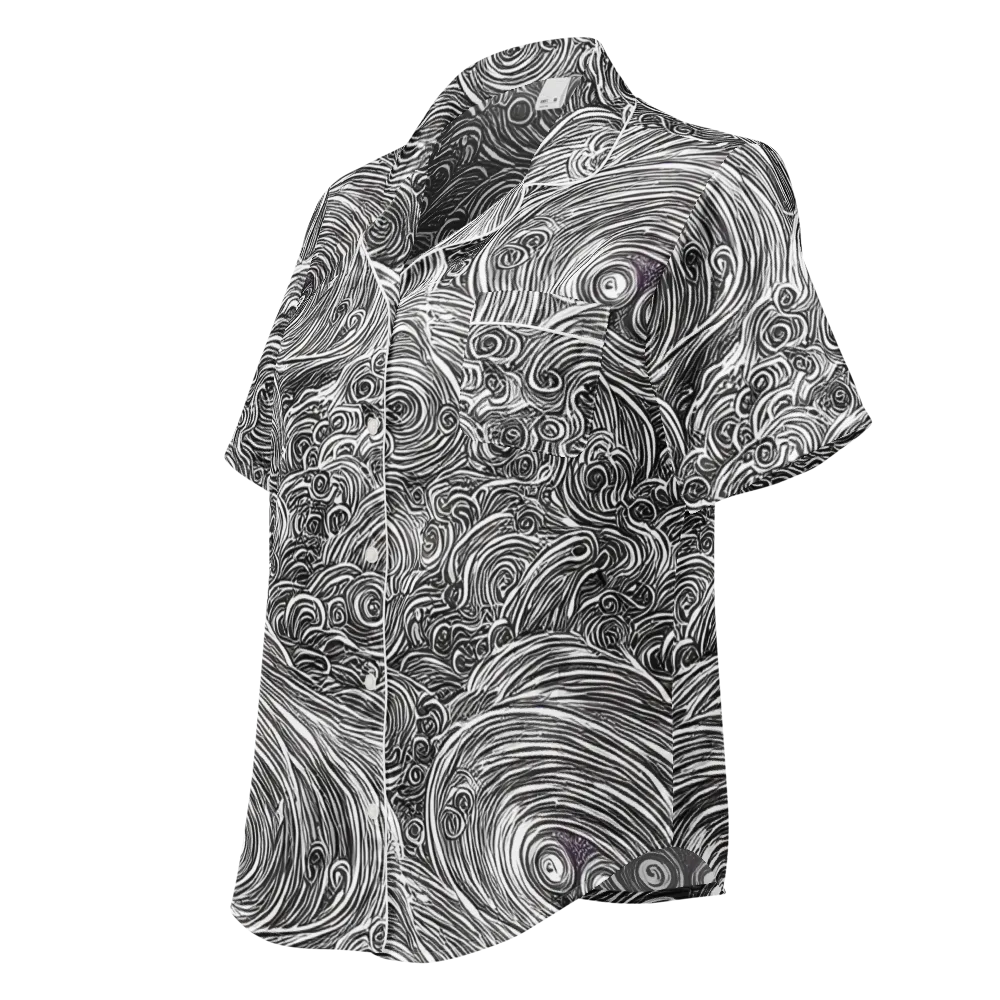 Ink Tide on Women's Short Sleeve Pajama Top — Left Front