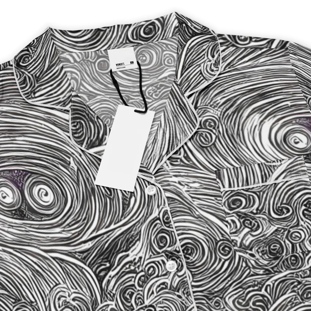 Ink Tide on Women's Short Sleeve Pajama Top — Product details