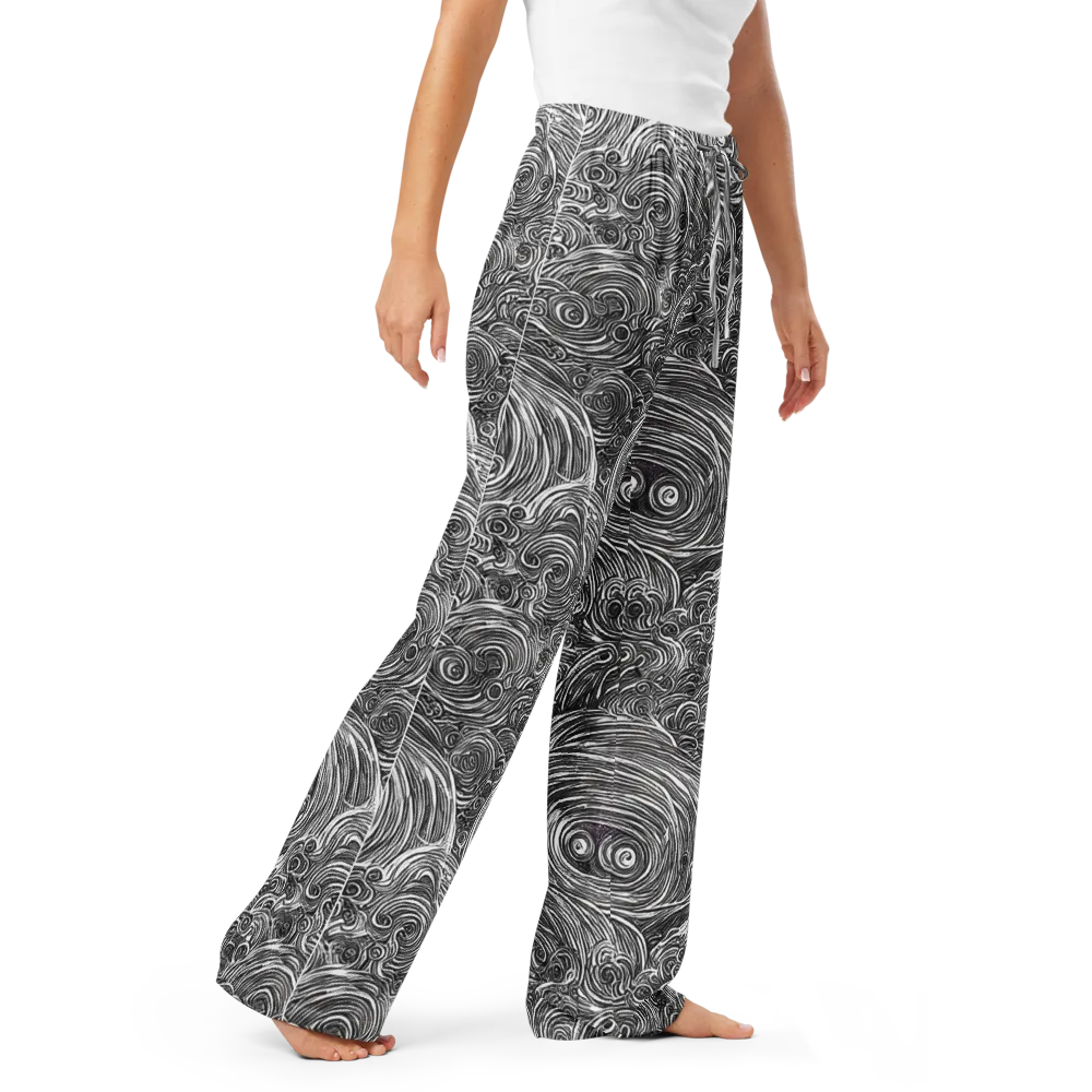Ink Tide on Women's Pajama Pants — Right Front