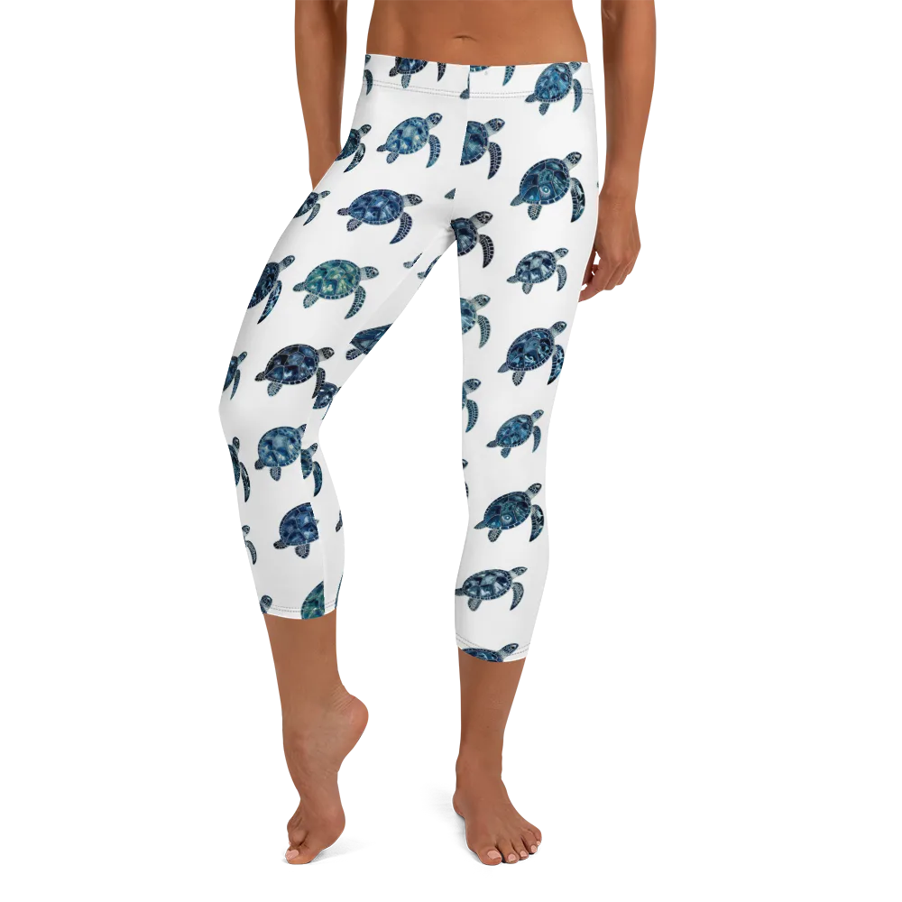 Midnight Tortoise on Capri Leggings — Front