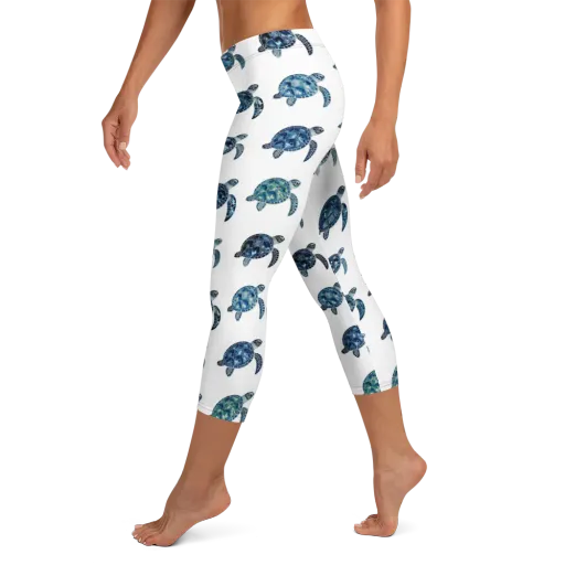 Midnight Tortoise on a Capri Leggings