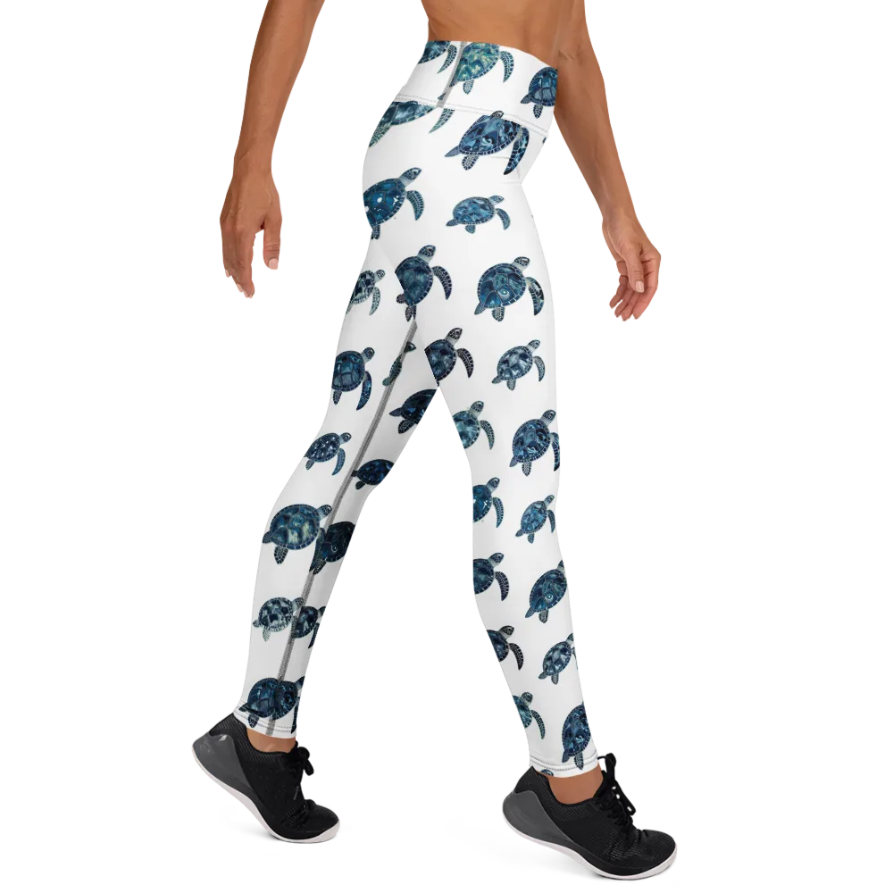 Midnight Tortoise on Yoga Leggings — Right