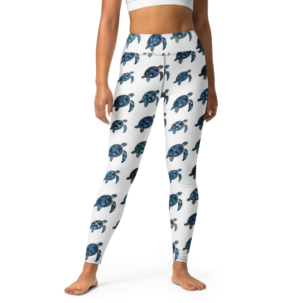 Midnight Tortoise on Yoga Leggings — Front