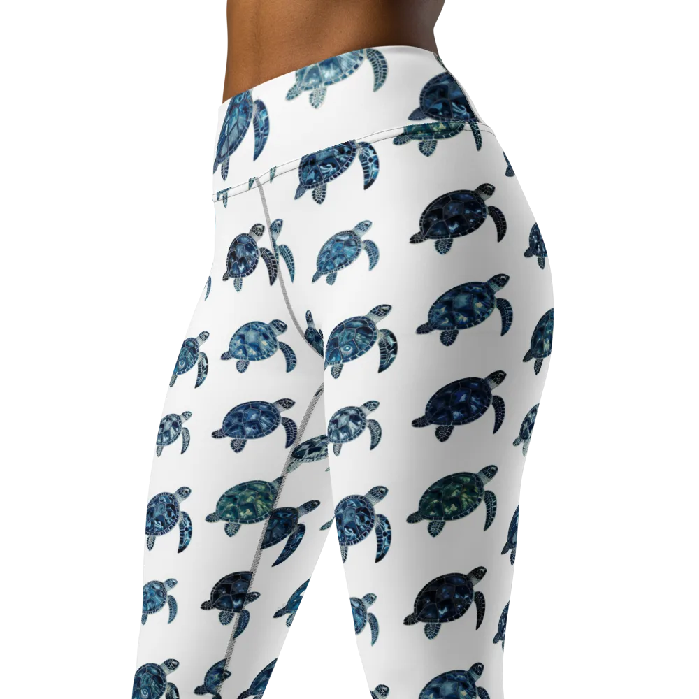 Midnight Tortoise on Yoga Leggings — Left Front