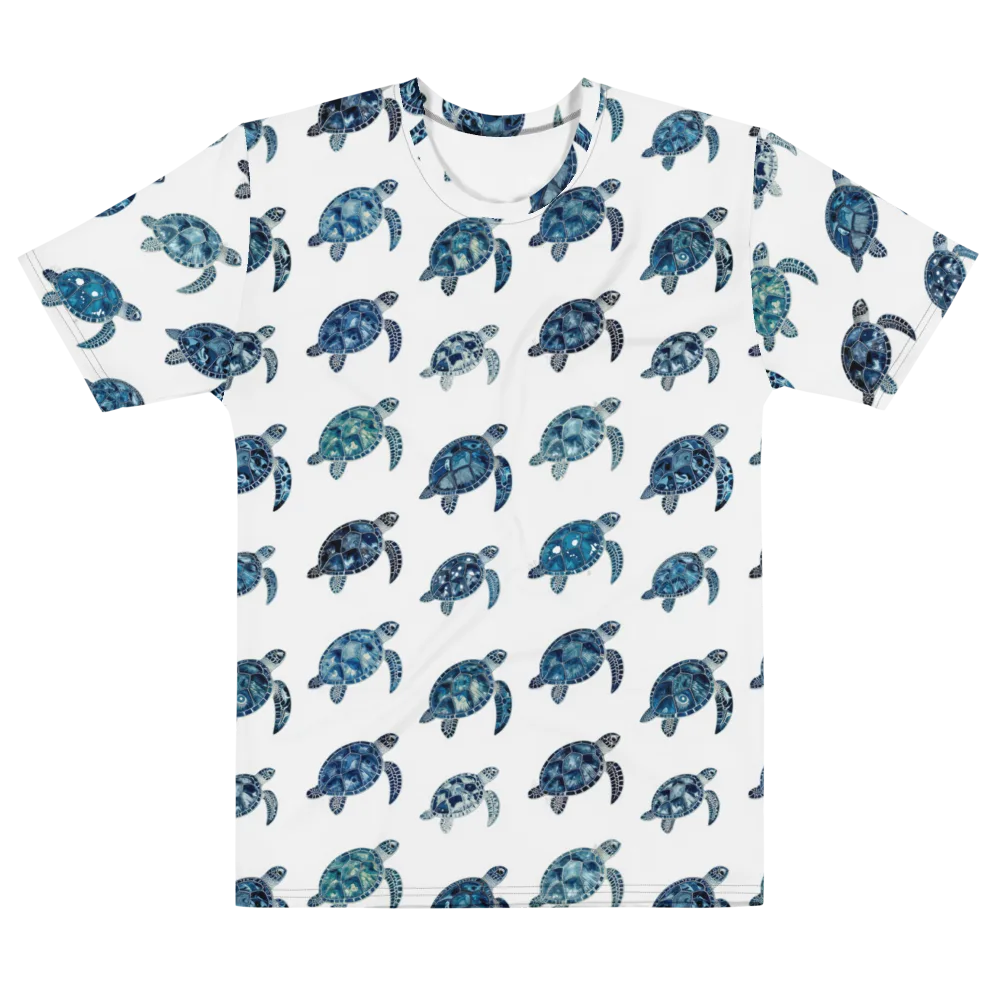 Midnight Tortoise on Men's Cotton Crew Neck T-Shirt — Front
