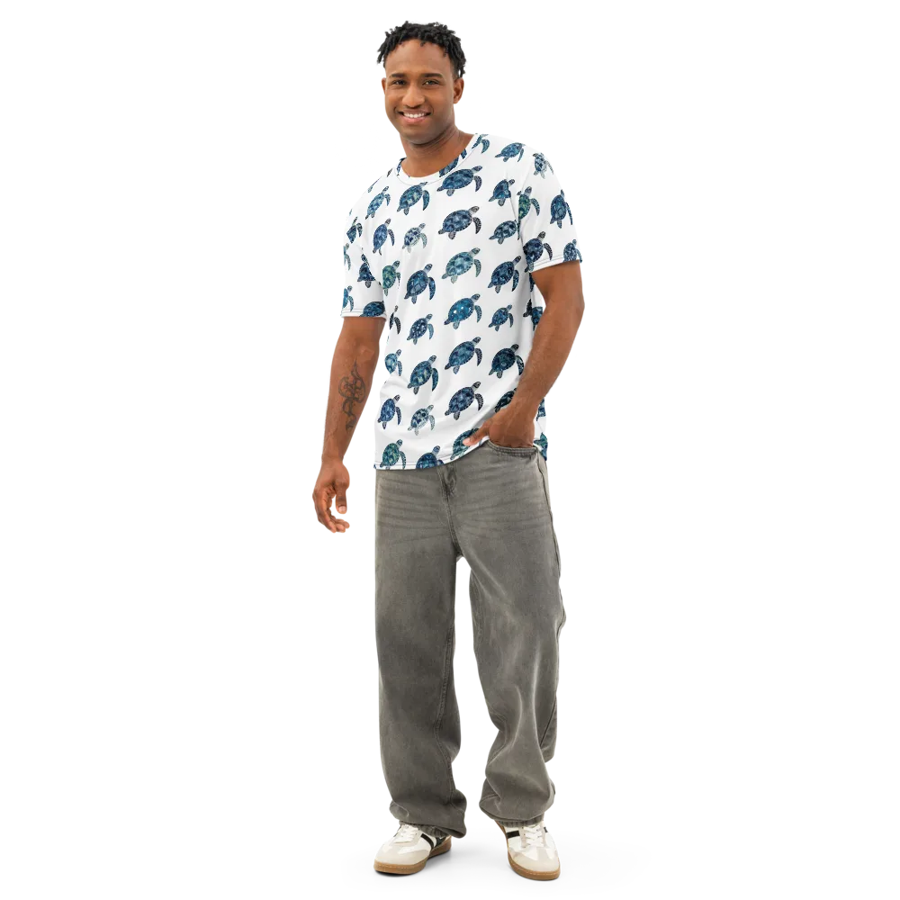 Midnight Tortoise on Men's Cotton Crew Neck T-Shirt — Front