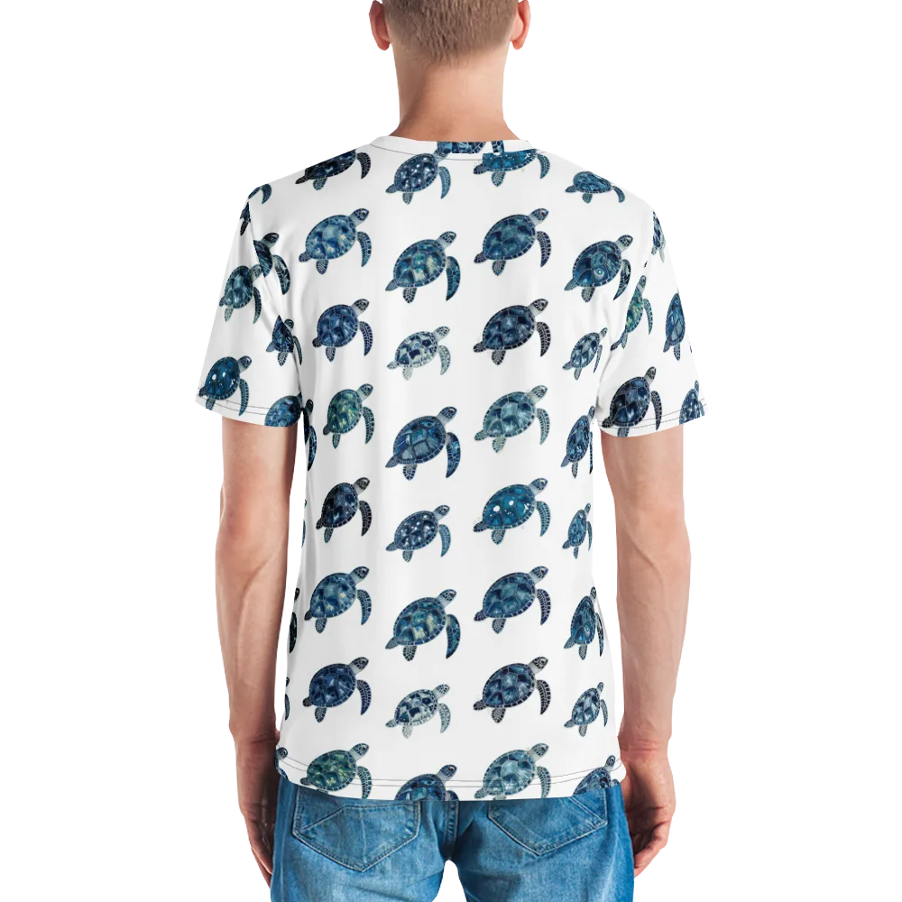 Midnight Tortoise on Men's Crew Neck T-Shirt — Back