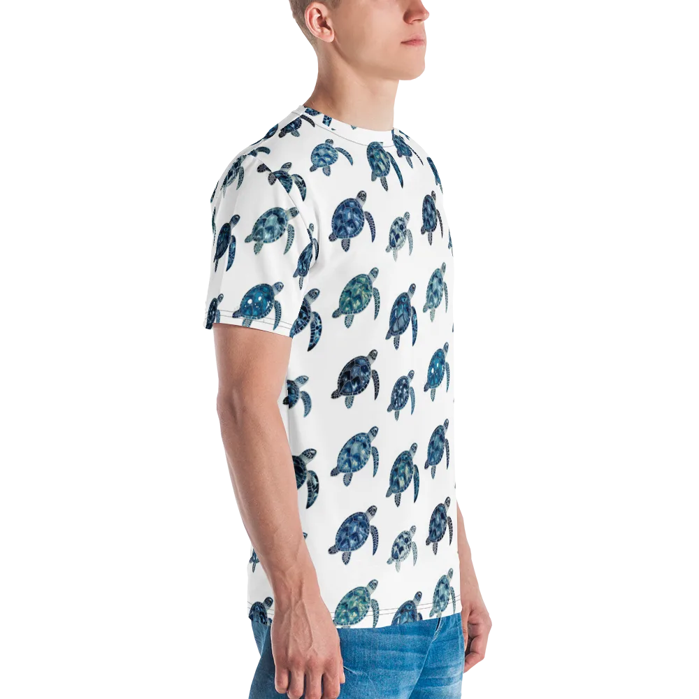 Midnight Tortoise on Men's Crew Neck T-Shirt — Right