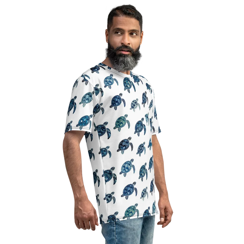 Midnight Tortoise on Men's Crew Neck T-Shirt — Right