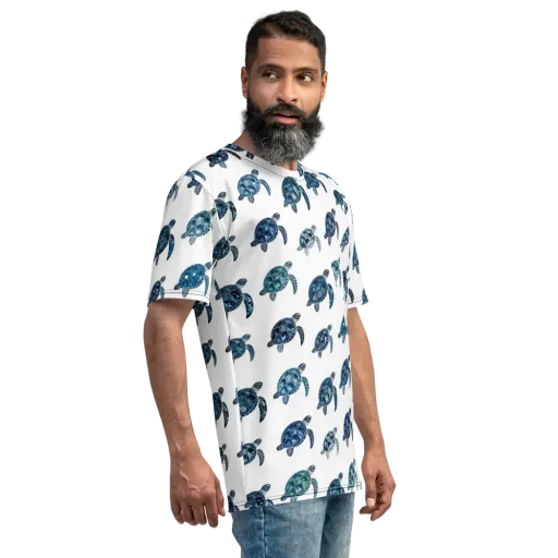 Midnight Tortoise on a Men's Crew Neck T-Shirt