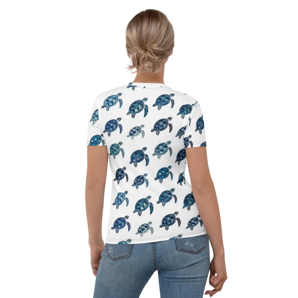 Midnight Tortoise on Women's Crew Neck T-Shirt — Back