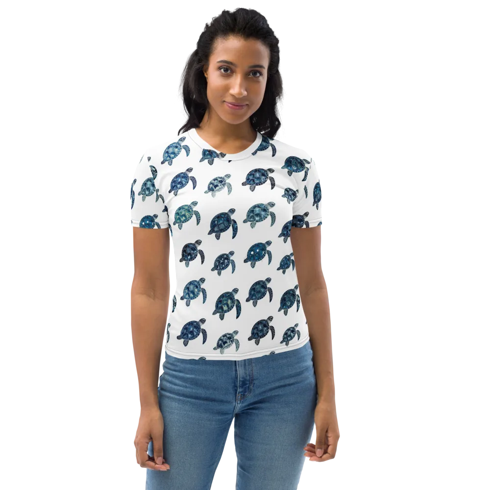 Midnight Tortoise on Women's Crew Neck T-Shirt — Front