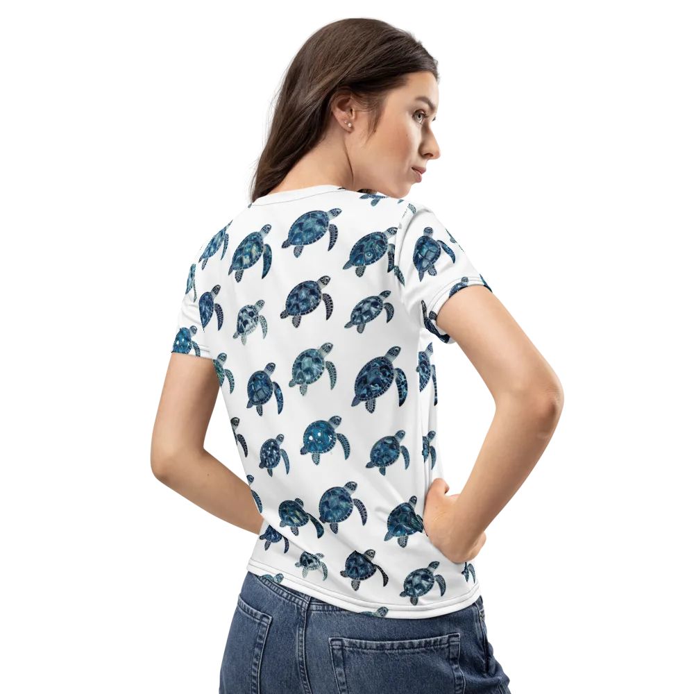 Midnight Tortoise on Women's Crew Neck T-Shirt — Back
