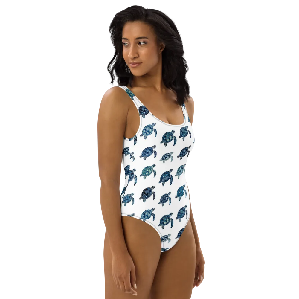 Midnight Tortoise on One-Piece Swimsuit — Right