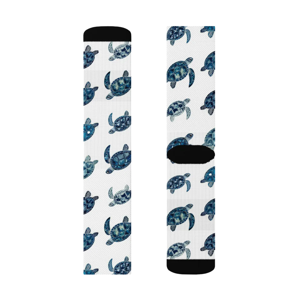 Midnight Tortoise on Socks — Right Sock