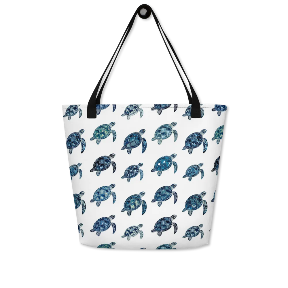 Midnight Tortoise on Large Tote Bag W/ Pocket — Front