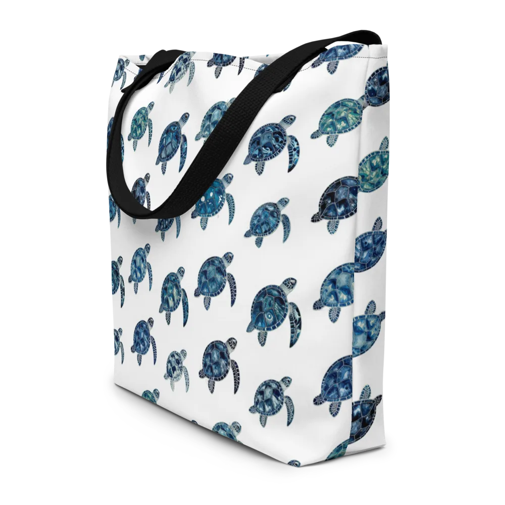 Midnight Tortoise on Large Tote Bag W/ Pocket — Front