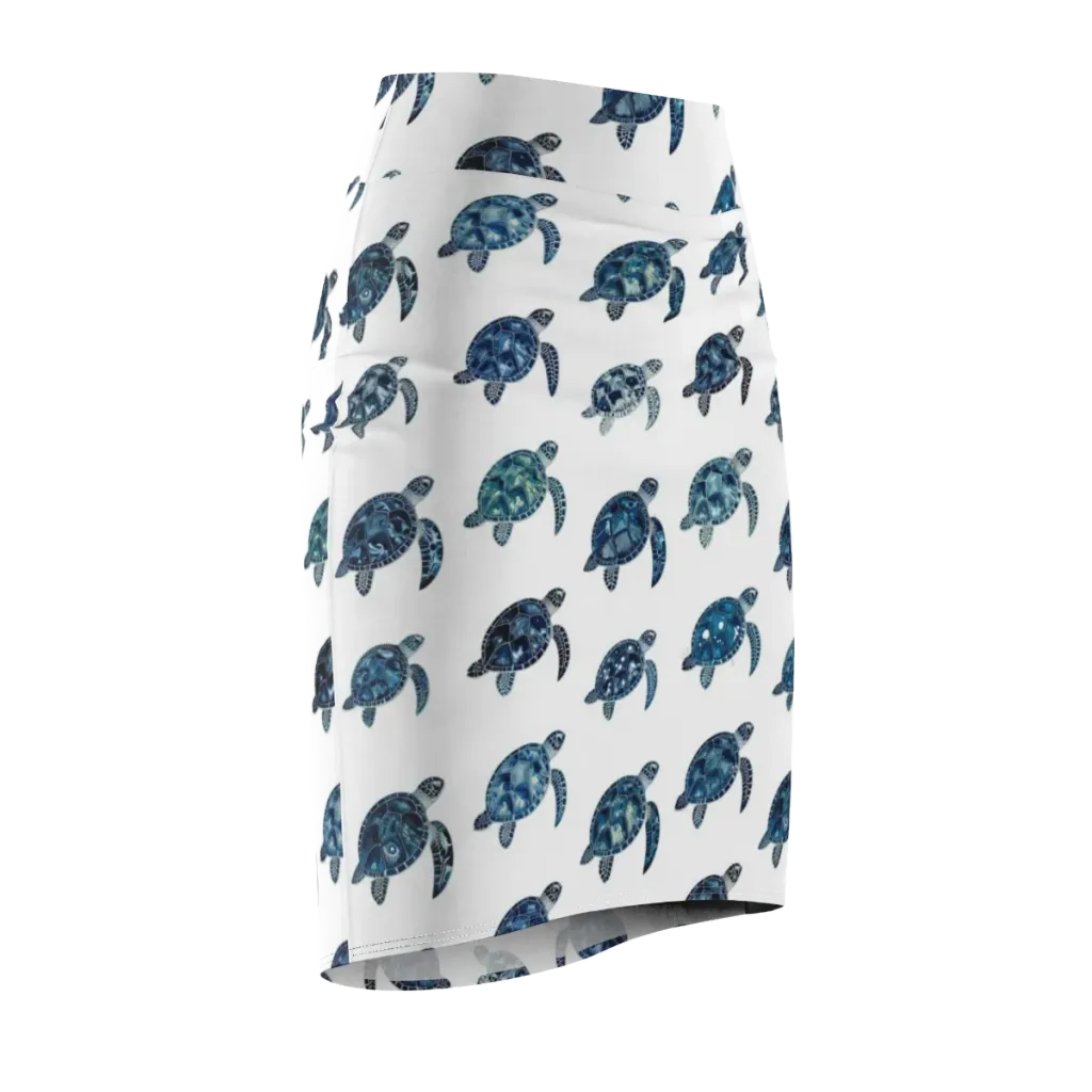Midnight Tortoise on Pencil Skirt — Front Side