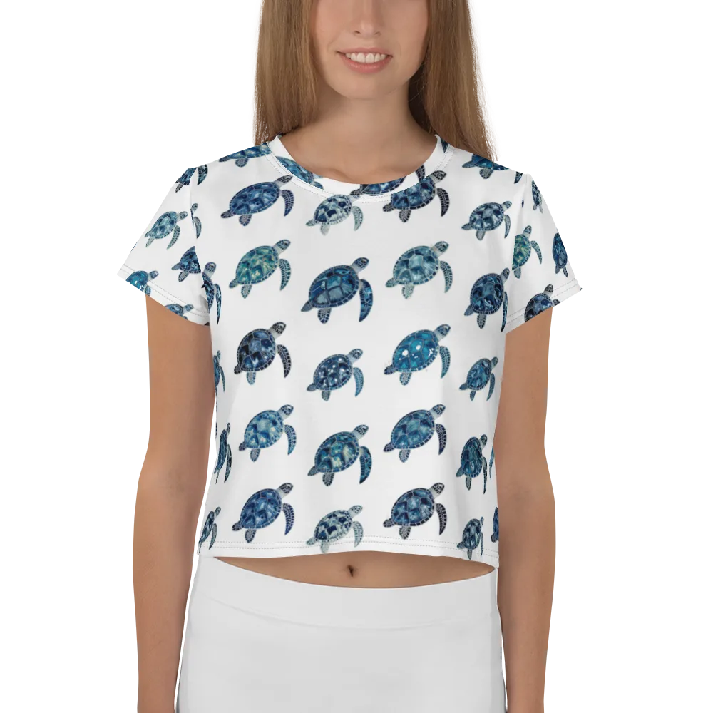 Midnight Tortoise on Crop Tee — Front