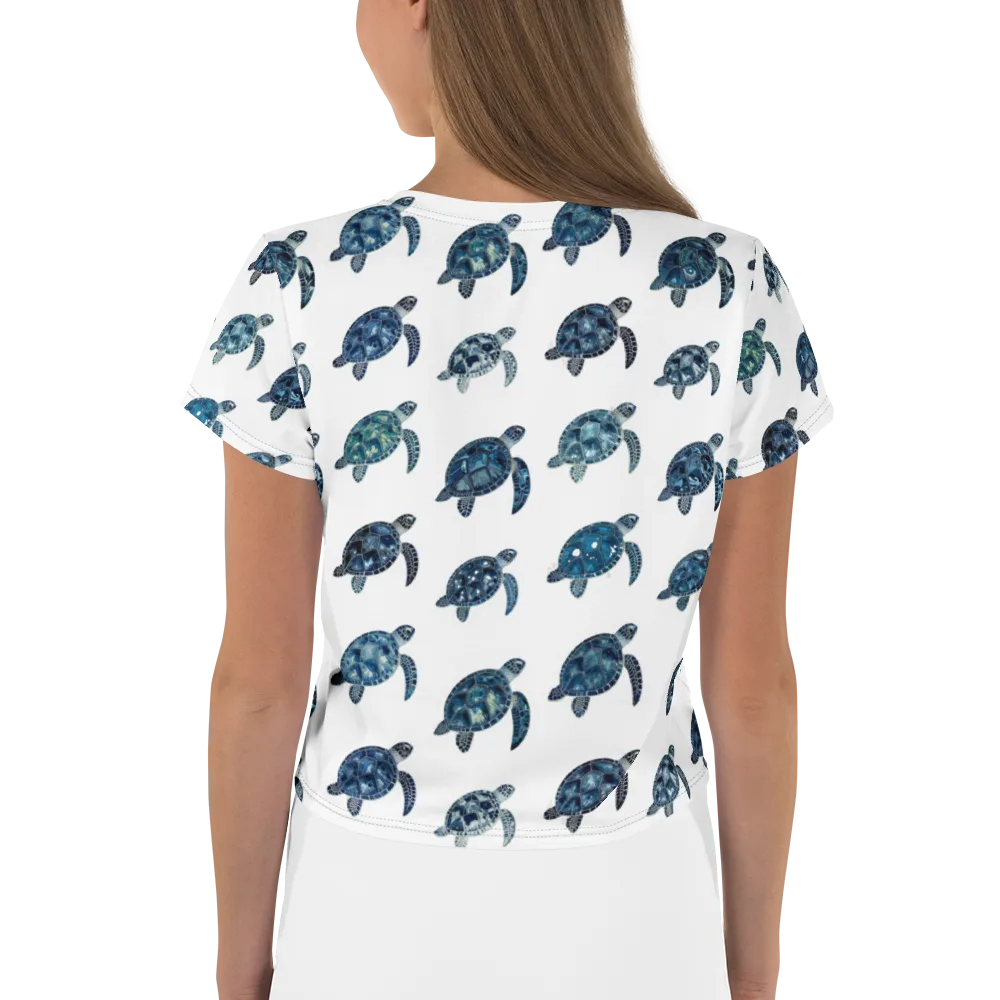 Midnight Tortoise on Crop Tee — Back