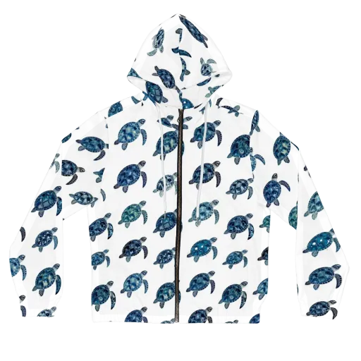 Midnight Tortoise on a Women's Full-Zip Hoodie