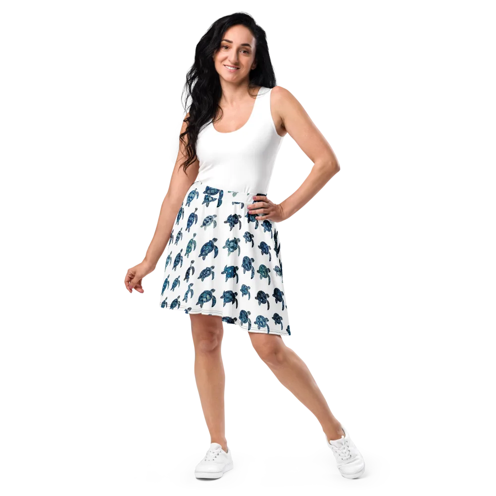 Midnight Tortoise on Skater Skirt — Front