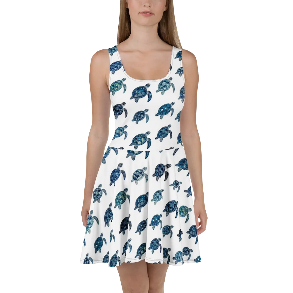 Midnight Tortoise on Skater Dress — Front