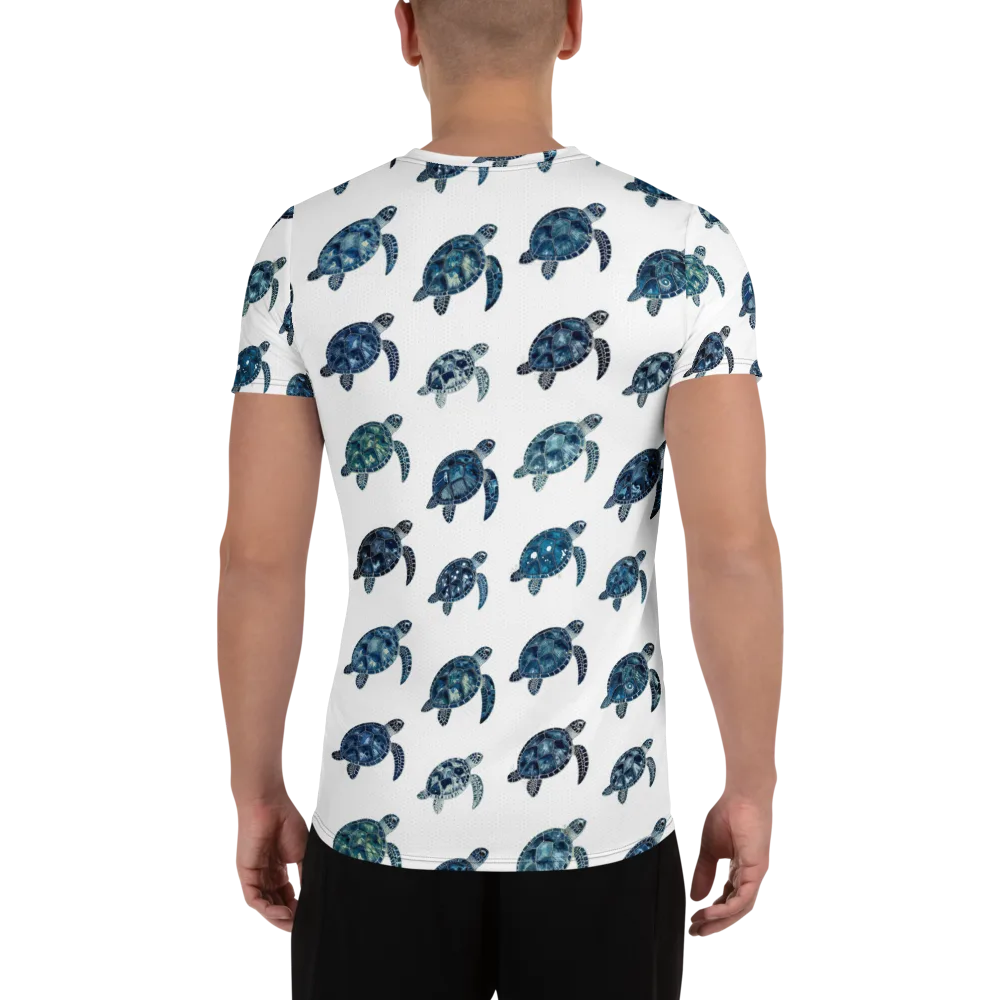 Midnight Tortoise on Men's Athletic T-Shirt — Back