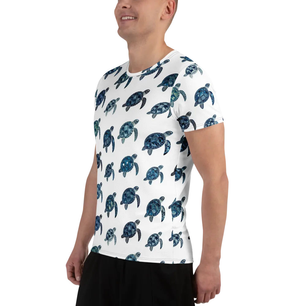 Midnight Tortoise on Men's Athletic T-Shirt — Left