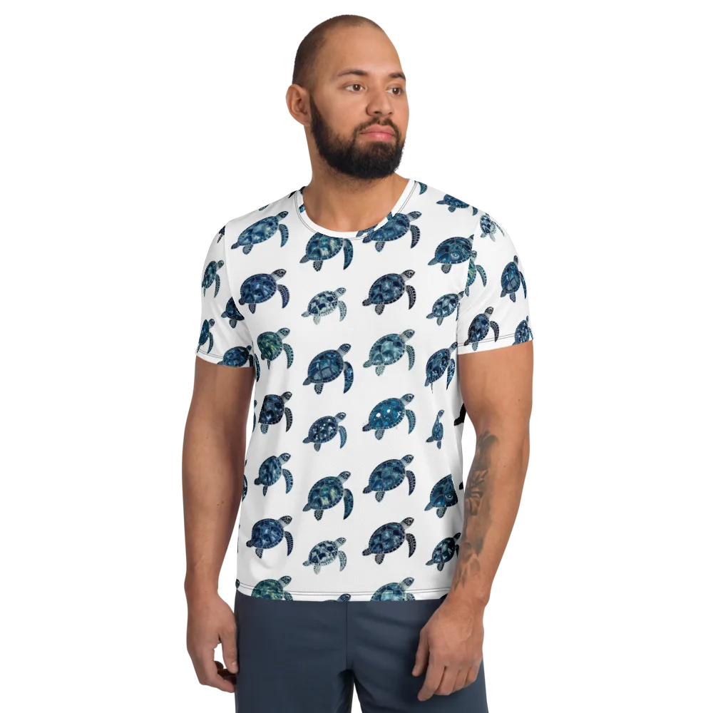 Midnight Tortoise on Men's Athletic T-Shirt — Front