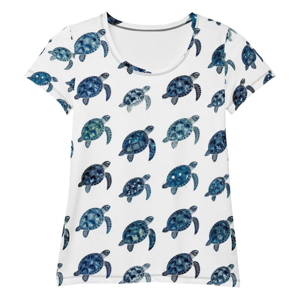Midnight Tortoise on Women's Athletic T-Shirt — Front