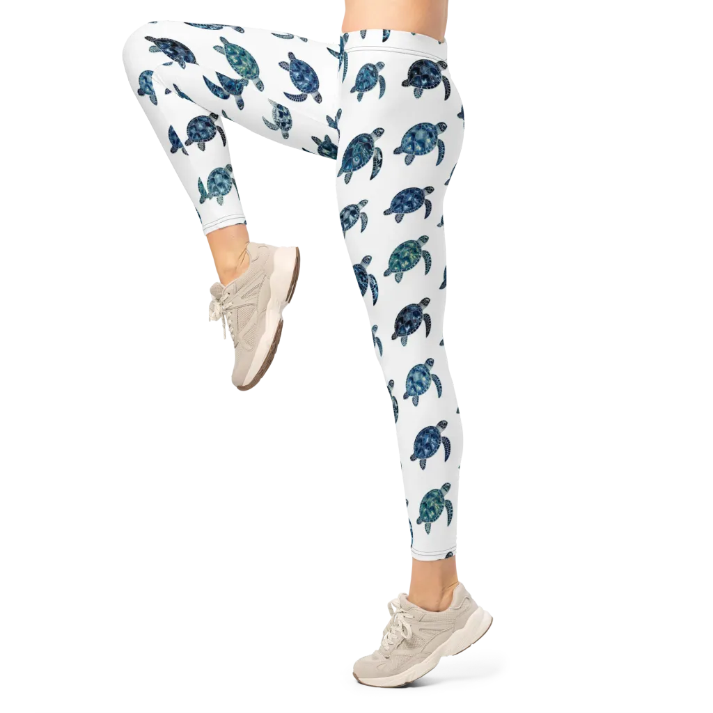 Midnight Tortoise on Leggings — Left