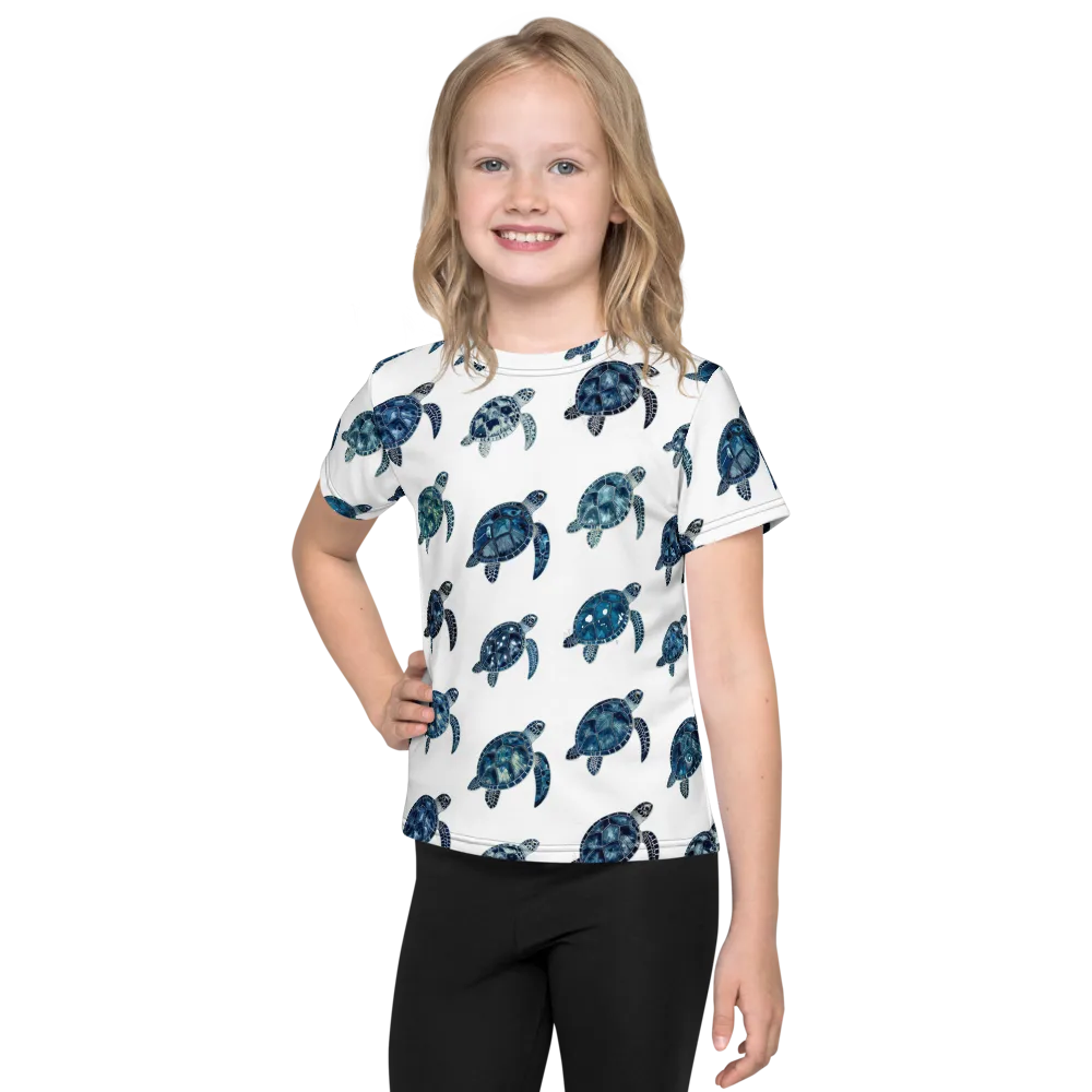 Midnight Tortoise on Kids Crew Neck T-Shirt — Front