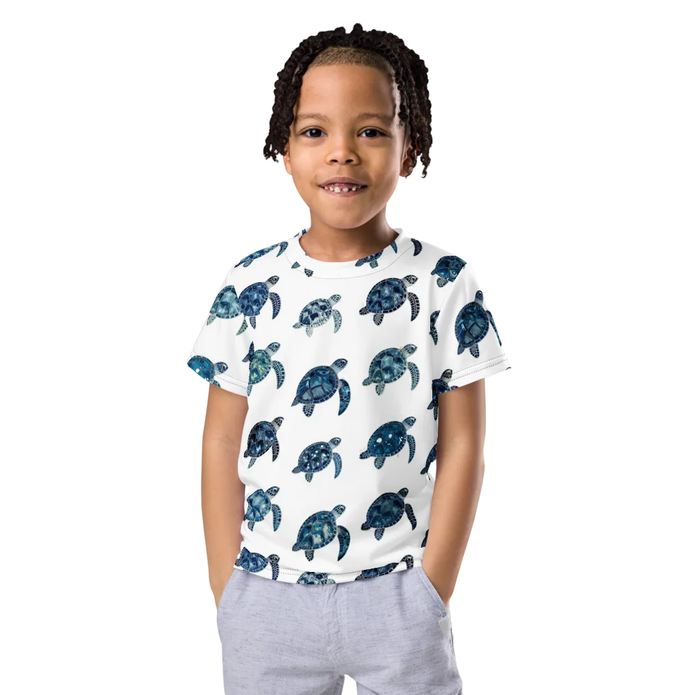 Midnight Tortoise on Kids Crew Neck T-Shirt — Front