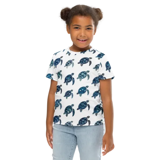 Midnight Tortoise on a Kids Crew Neck T-Shirt