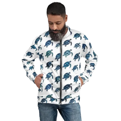 Midnight Tortoise on a Bomber Jacket