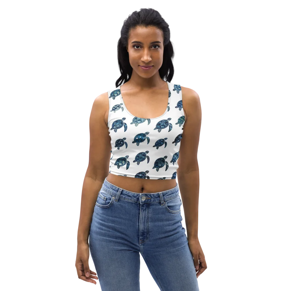 Midnight Tortoise on Crop Top — Front