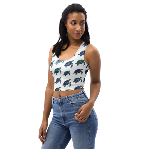 Midnight Tortoise on a Crop Top