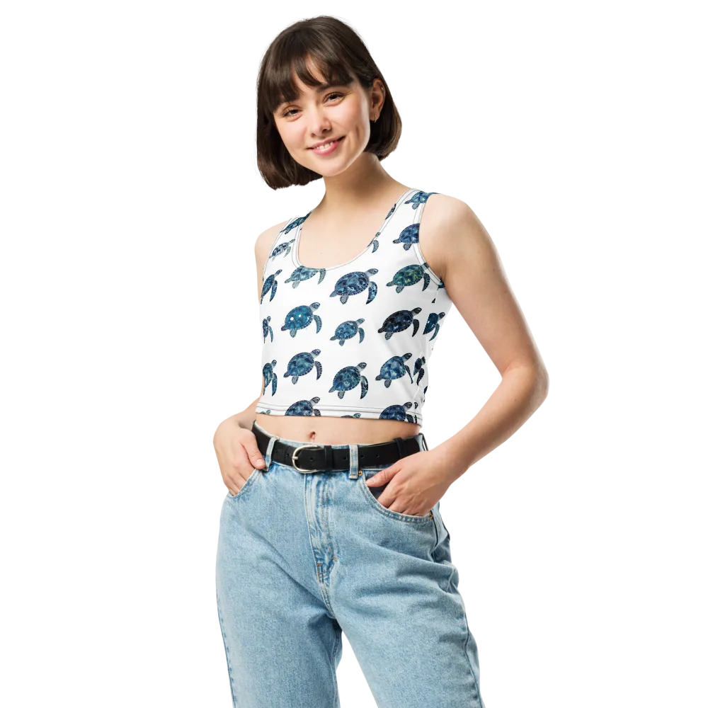 Midnight Tortoise on Crop Top — Front