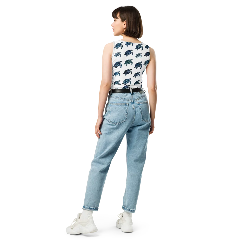 Midnight Tortoise on Crop Top — Back
