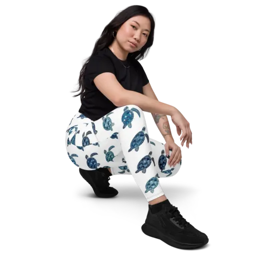 Midnight Tortoise on a Leggings with Pockets