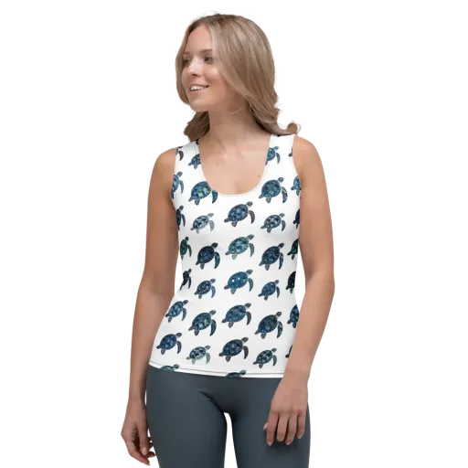 Midnight Tortoise on a Women's Tank Top