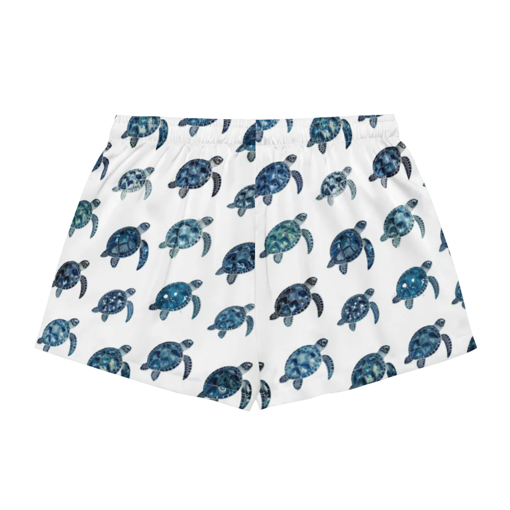 Midnight Tortoise on Women's Pajama Shorts — Back